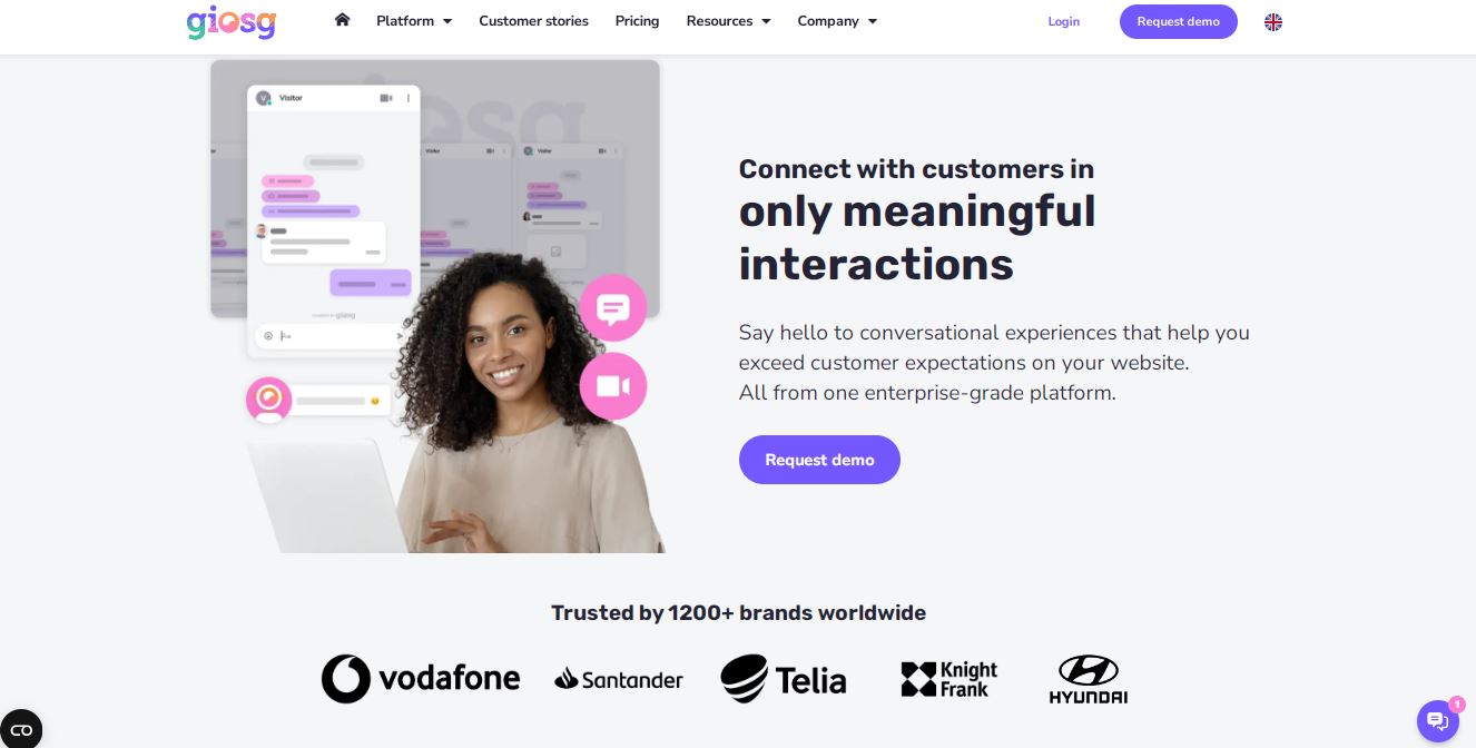 connect with customers in only meaningful interactions giosg