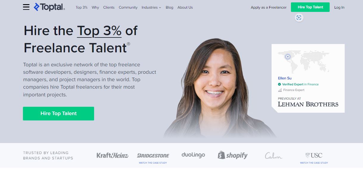 toptal hire freelance talent from the top