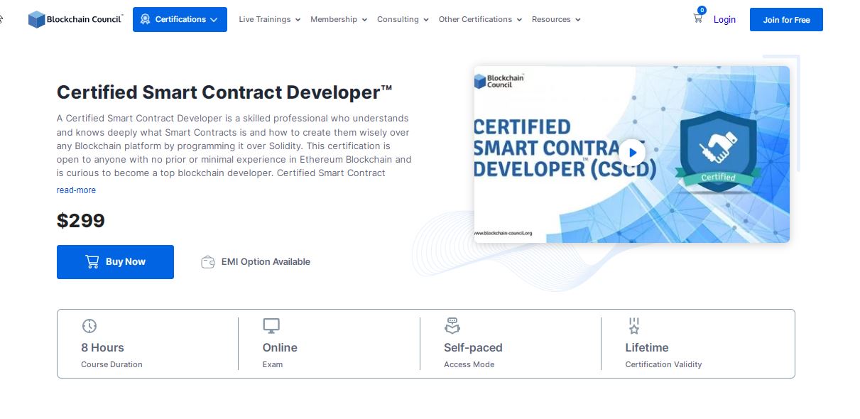 certified smart contract developer™ certification blockchain council