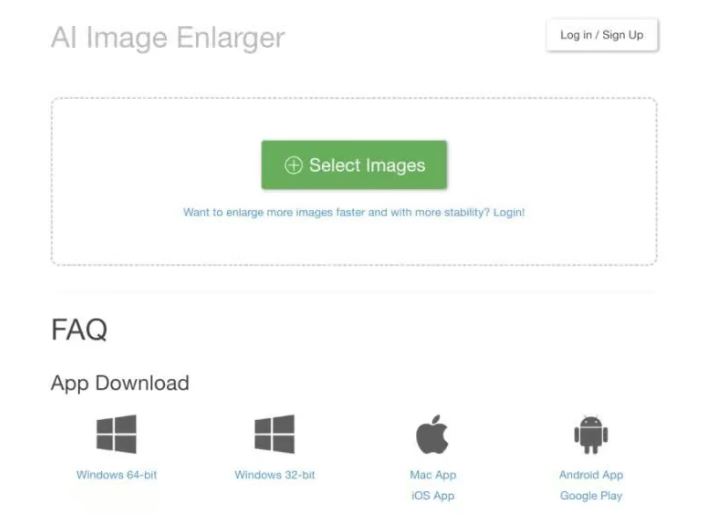 bigjpg - outils IA de redimensionnement d'images