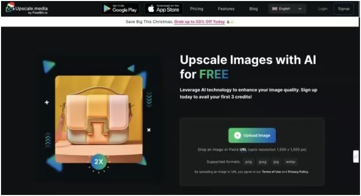 upscale.media - outils IA de redimensionnement d'images