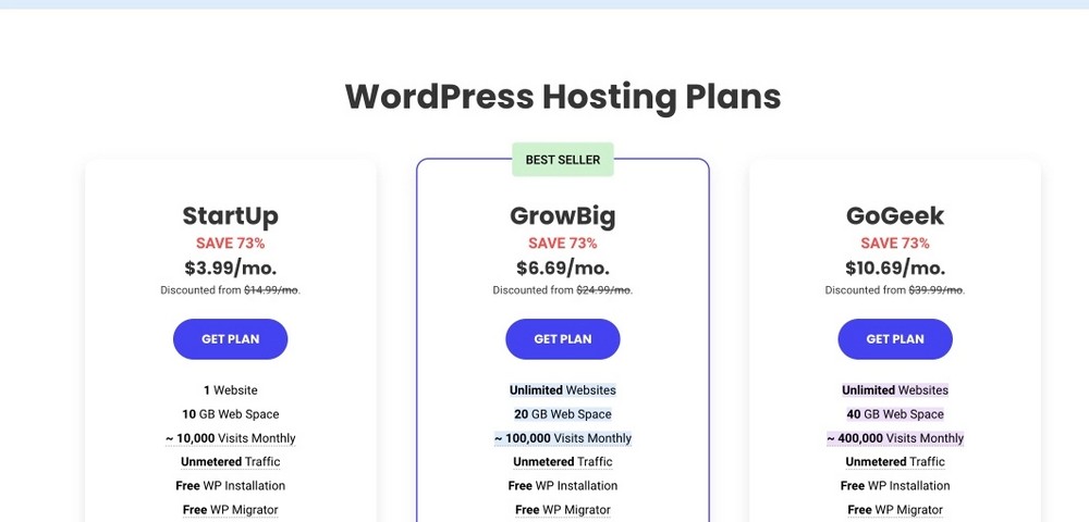 Selecting a WordPress hosting plan