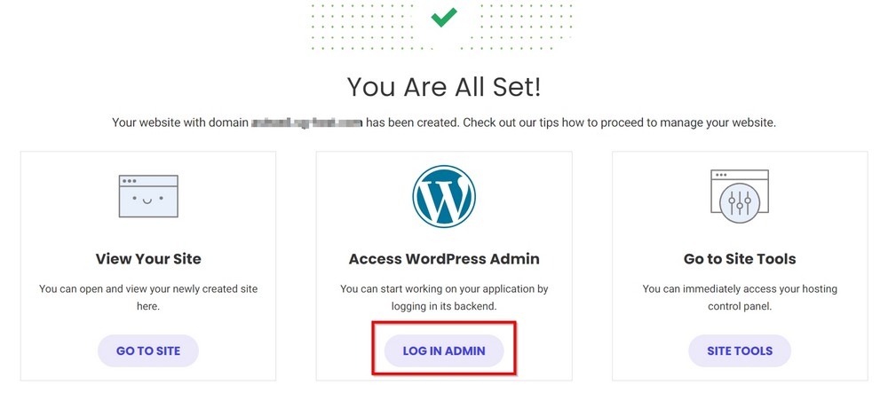 Lien de sortie de WordPress Starter
