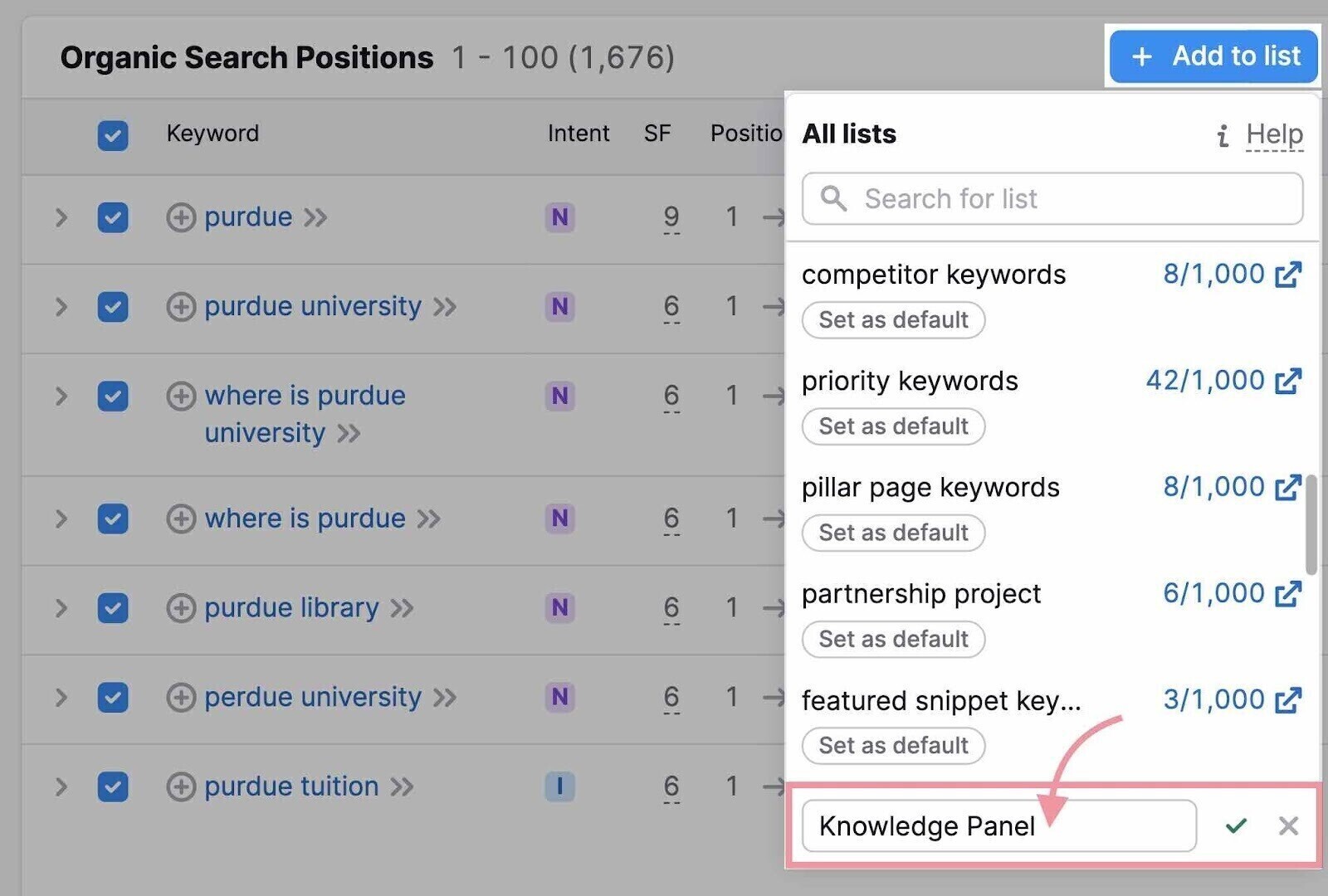 Google Knowledge Panel : Définition et comment l'obtenir ? - Créer une nouvelle navigation dans une liste vide