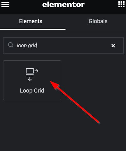 insert loop grid widget