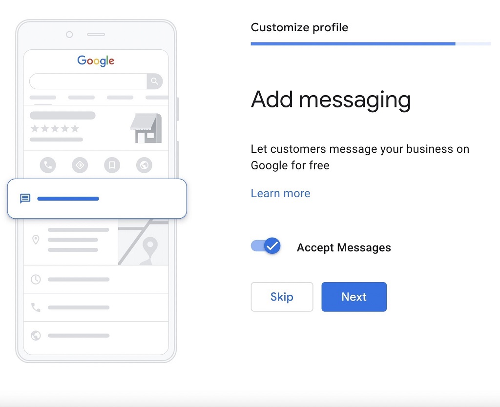 Google my Business : Guide du profil d'entreprise - ajouter un message