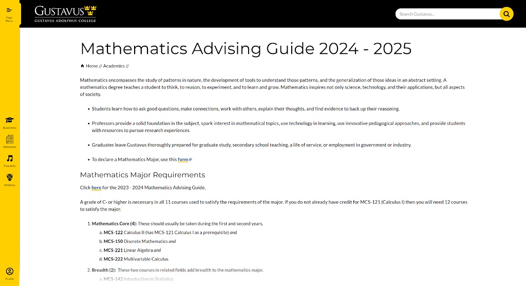 SEO de l'enseignement supérieure : Le guide ultime pour 2024 - Guide de conseil en mathématiques publié par Gustavus Adolphus College.