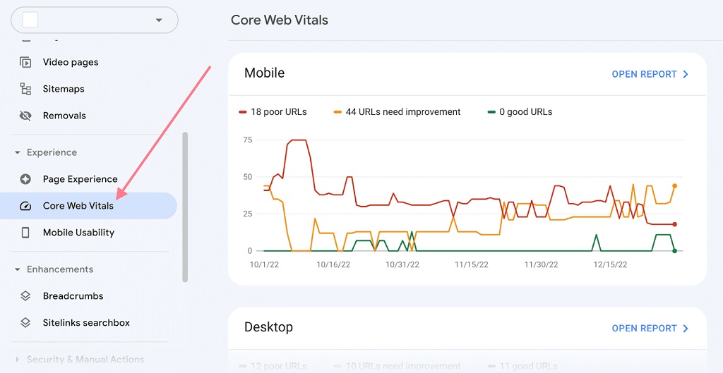 Que signifie la vitesse des pages et comment l'améliorer ? - Rapport Core Web Vitals dans GSC