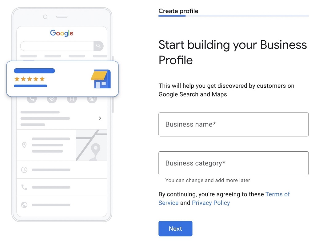 Google my Business : Guide du profil d'entreprise - Commencez à créer votre profil d'entreprise